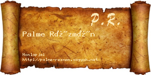 Palme Rézmán névjegykártya